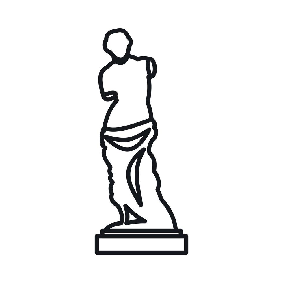 Statue of Venus de Milo icon, outline style vector