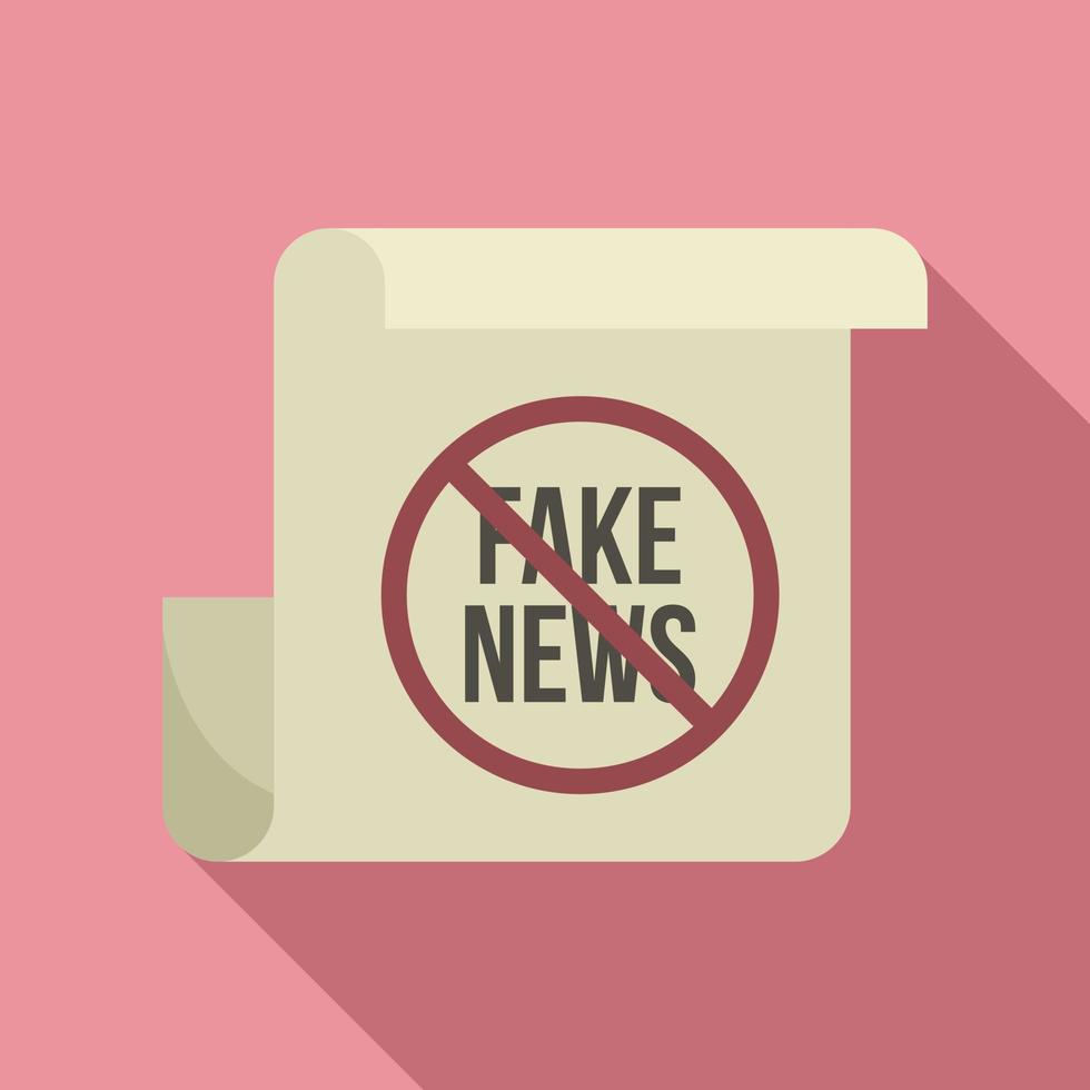 Fake news icon, flat style vector