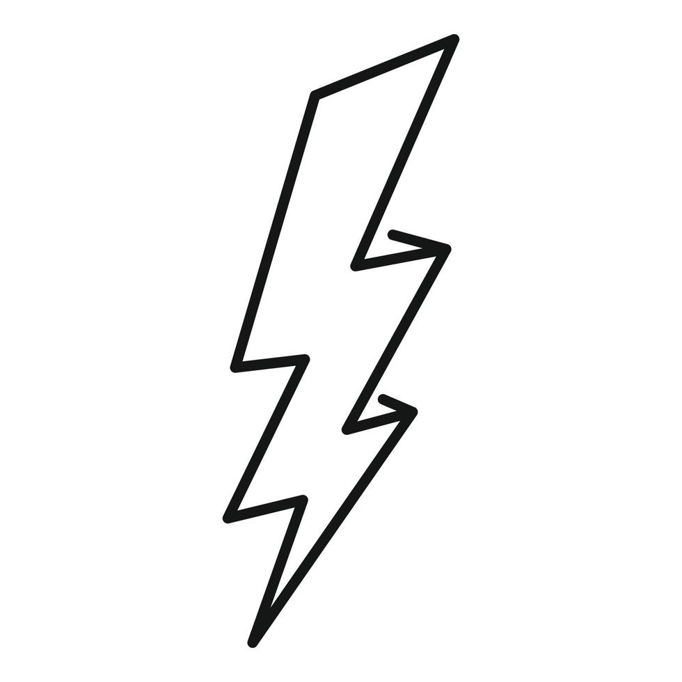 Zigzag lightning bolt icon, outline style vector