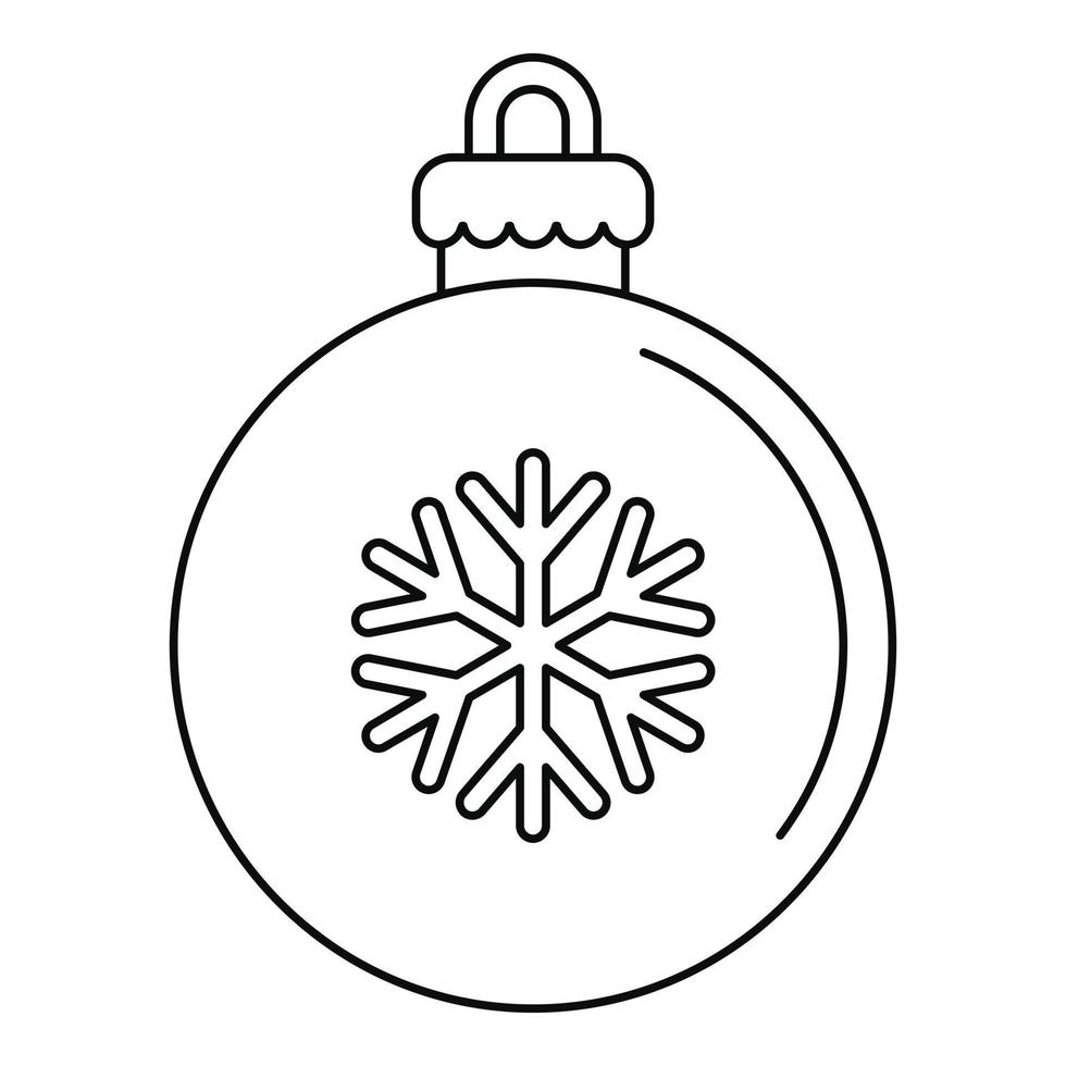 Xmas tree ball icon, outline style vector