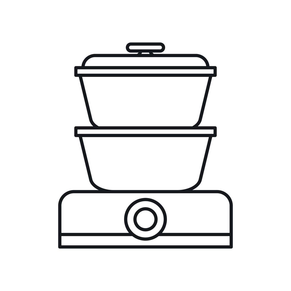 Double boiler icon, outline style vector