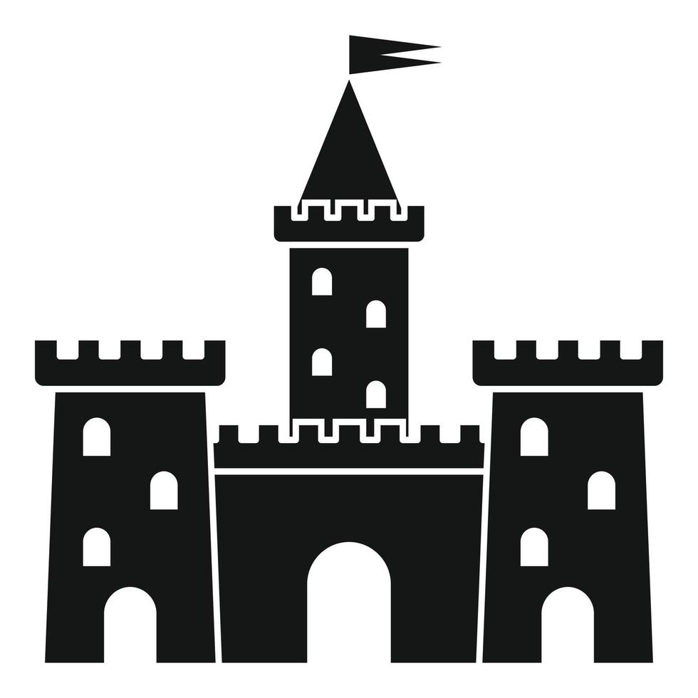 icono de castillo de caballero, estilo simple vector