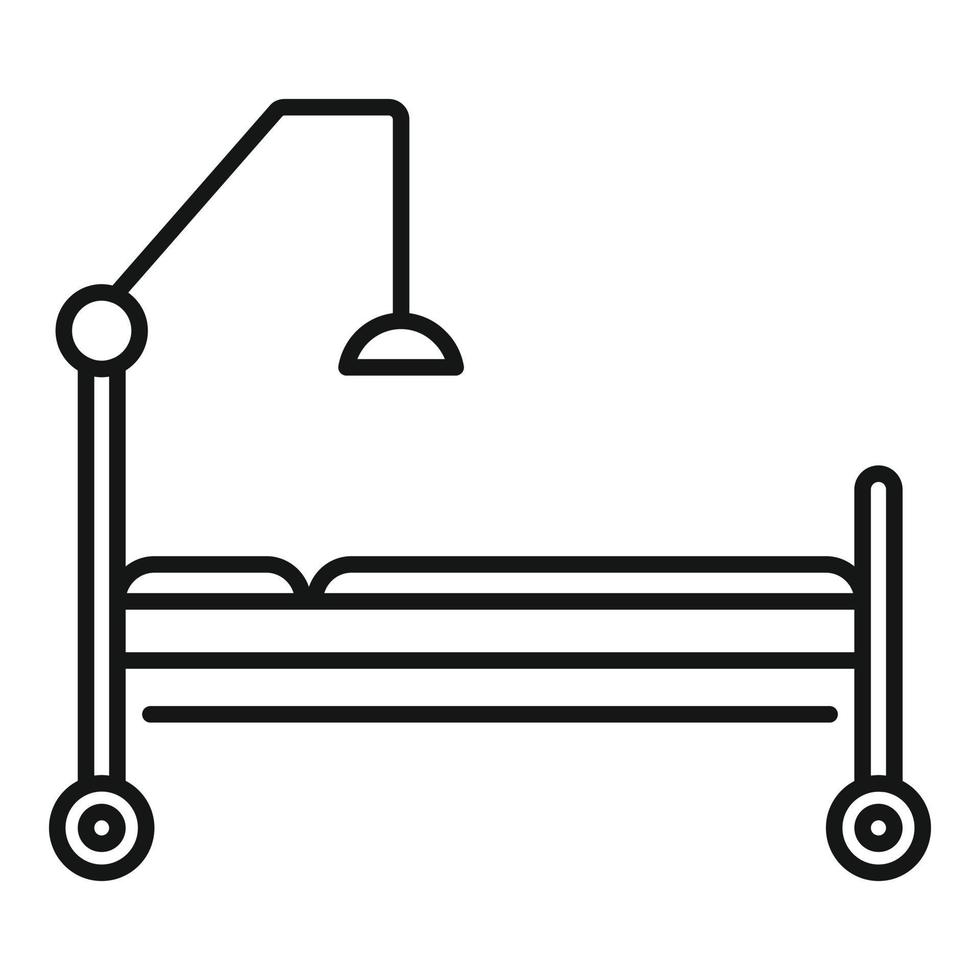 icono de cama clínica, estilo de esquema vector