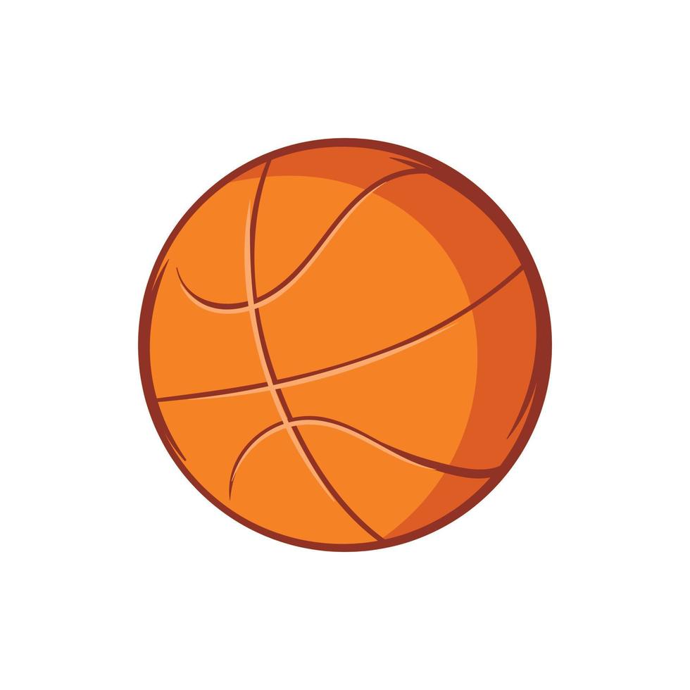 icono de pelota de baloncesto, estilo de dibujos animados vector