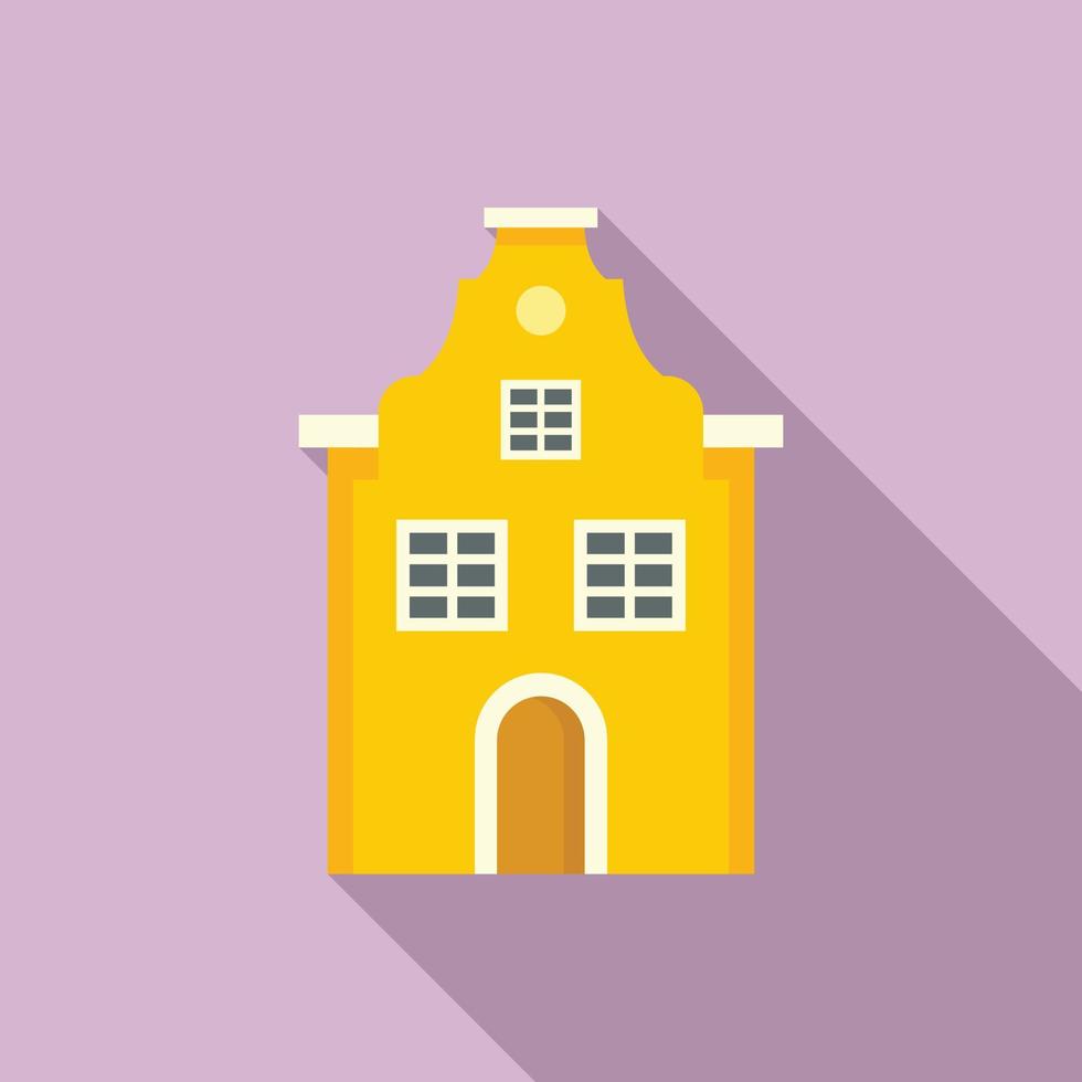Cute Riga house icon, flat style vector