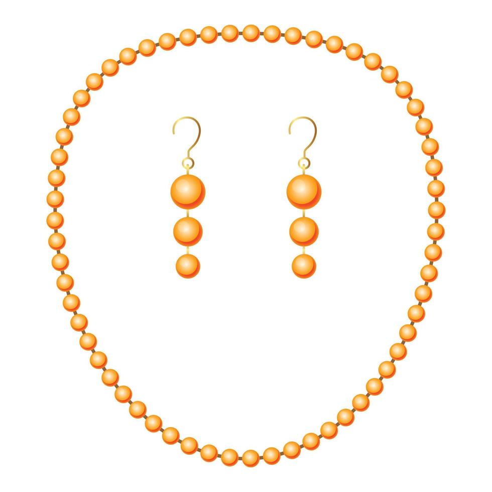 Pearl jewelry icon, cartoon style vector