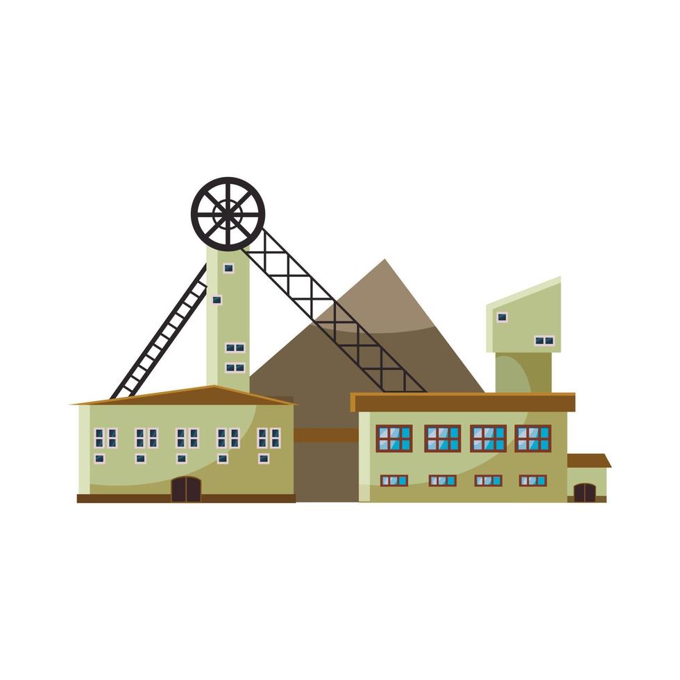 Production plant icon, cartoon style vector