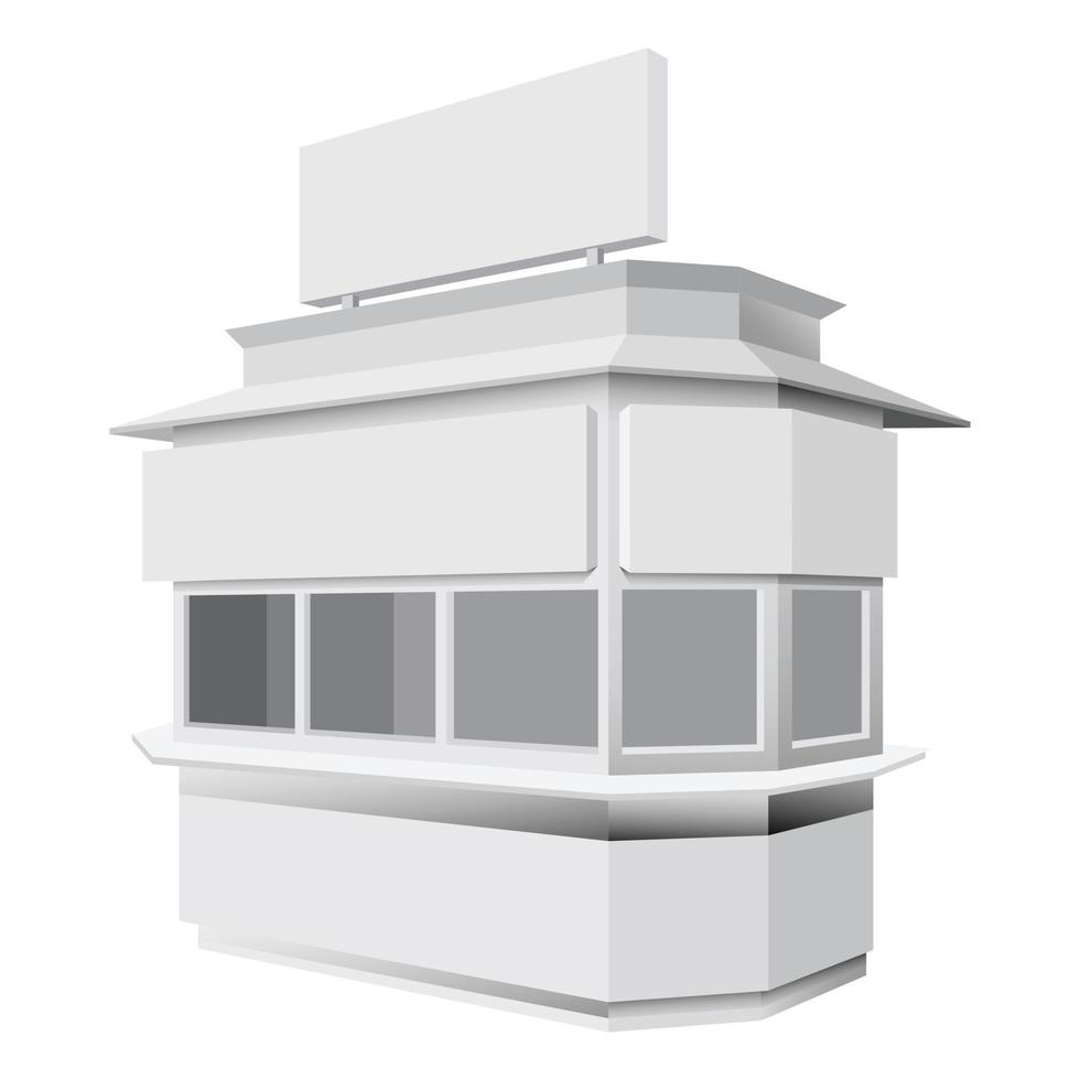Trade booth mockup, realistic style vector