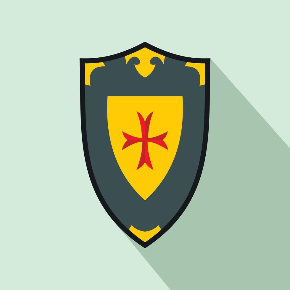 Shield icon, flat style vector