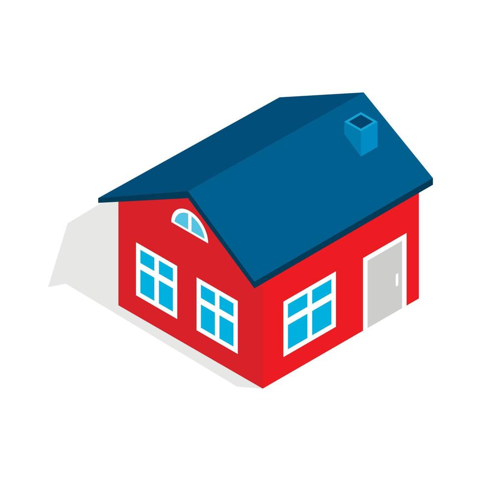 House with attic icon, isometric 3d style vector