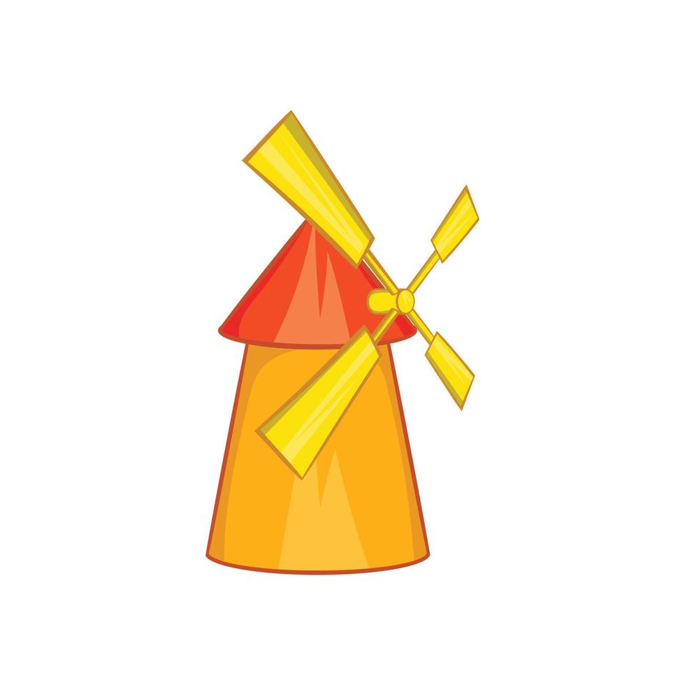 Windmill icon in cartoon style vector