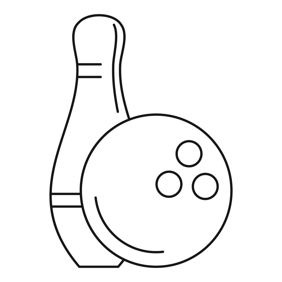 Bowling icon, outline style vector