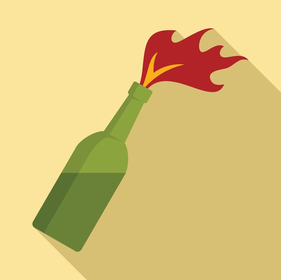 Molotov cocktail icon, flat style vector