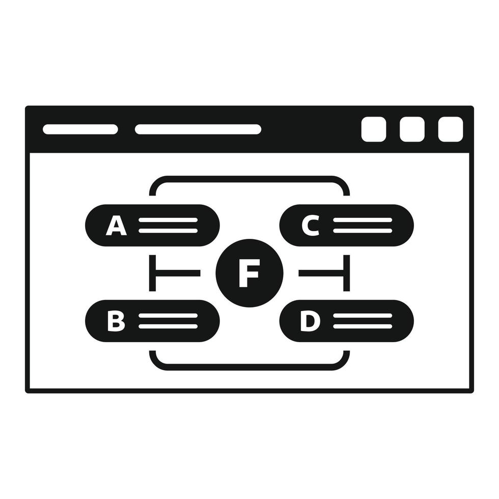 Web page management icon, simple style vector