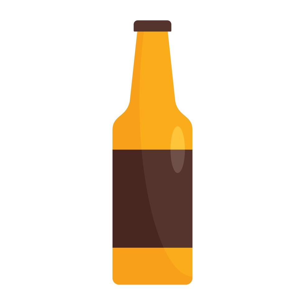 Bottle of german beer icon, flat style vector