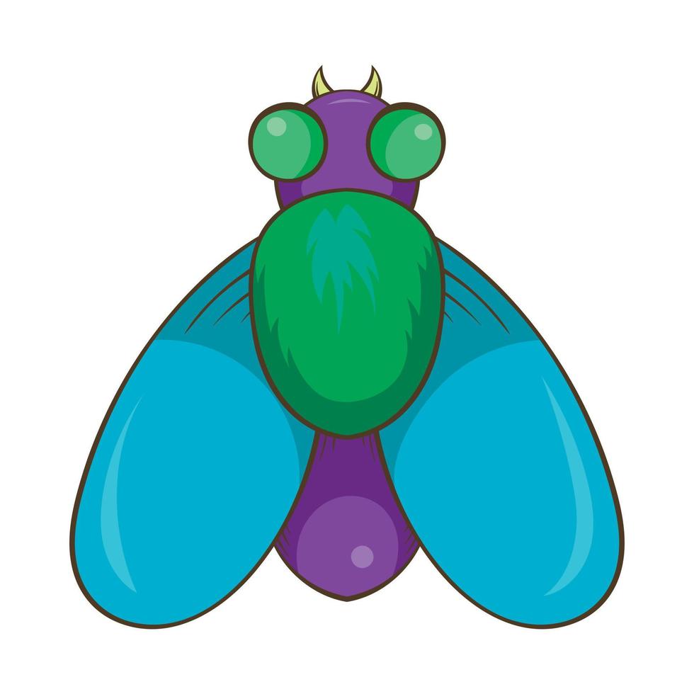 icono de mosca, estilo de dibujos animados vector