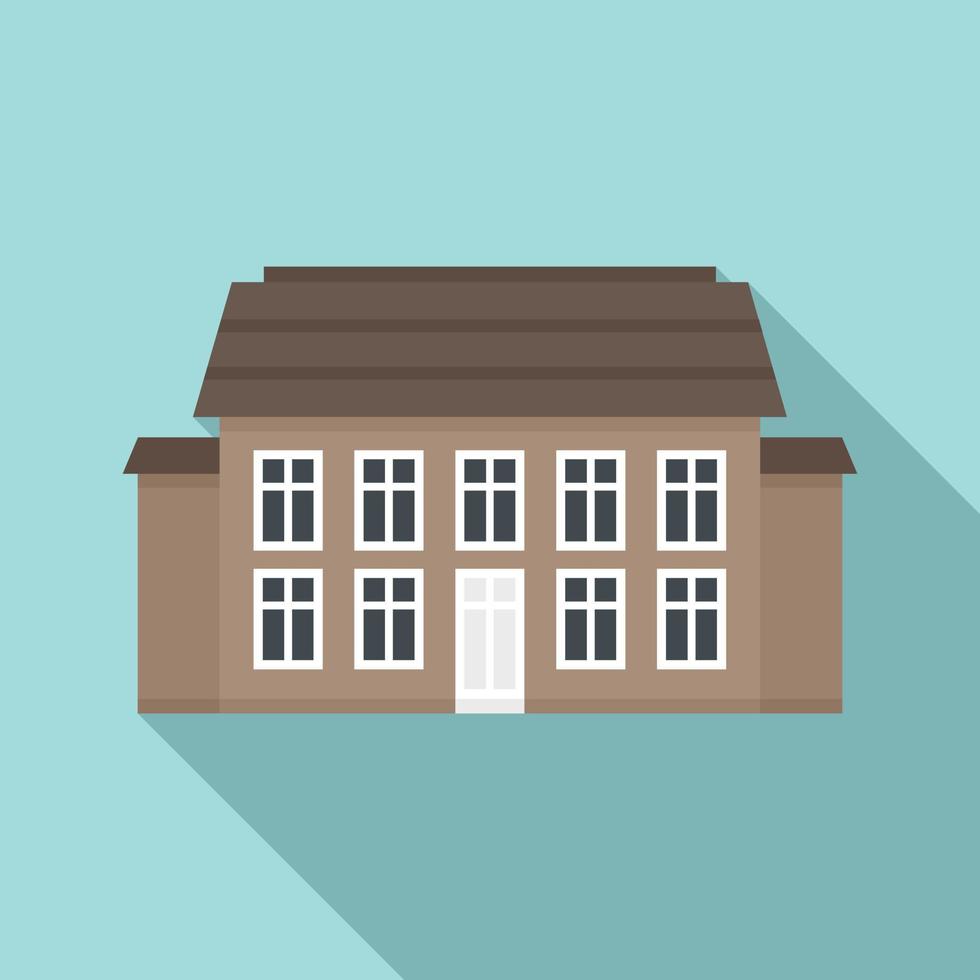 Old cottage icon, flat style vector