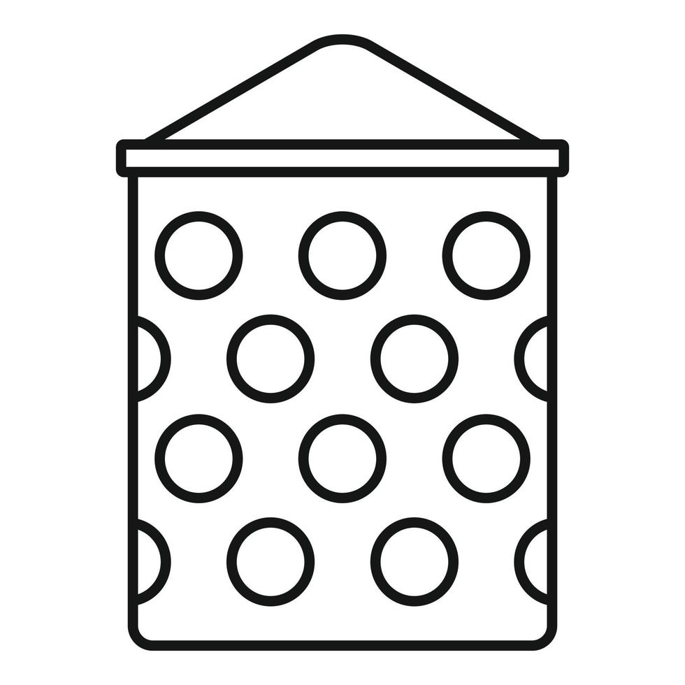 Dotted flour sack icon, outline style vector