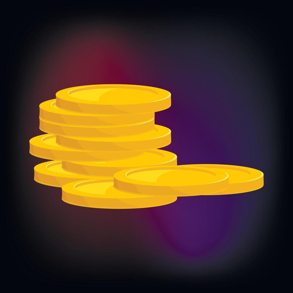 Stack of gold coins icon, cartoon style vector