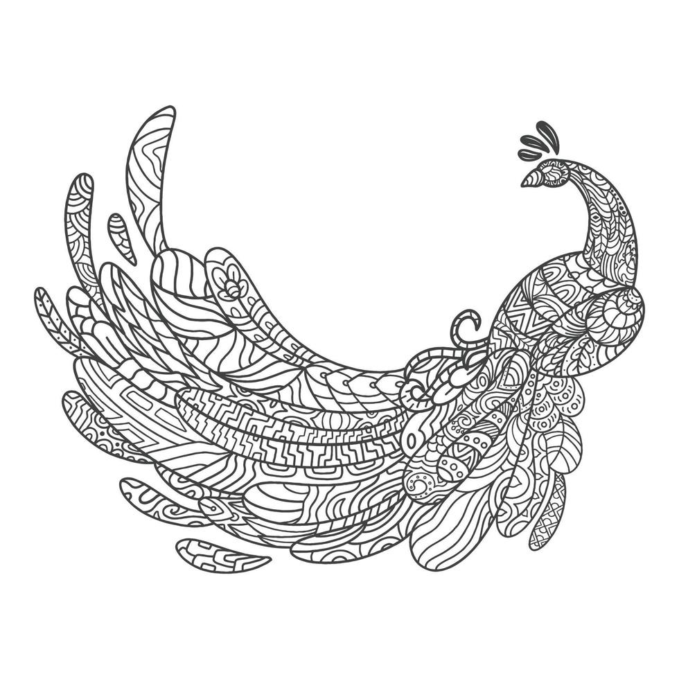 ilustración animal con motivo de mandala vector