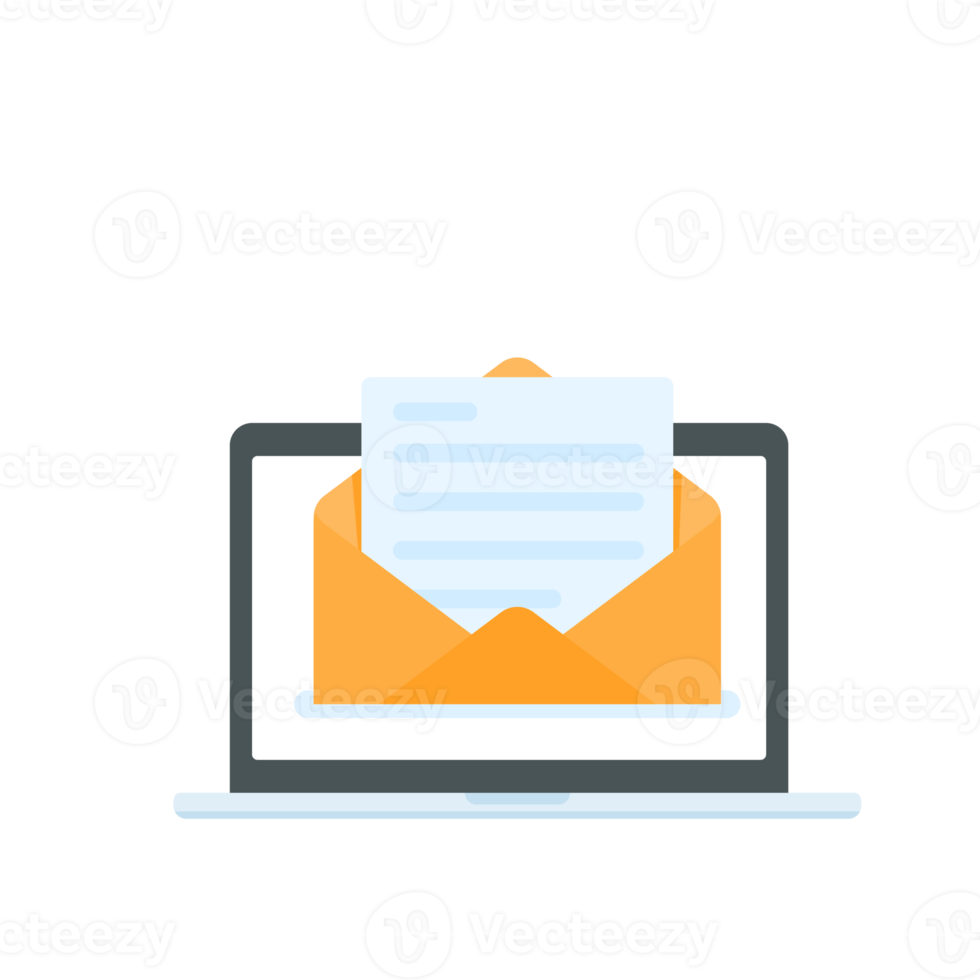 letter on computer monitor The concept of e-mail communication png