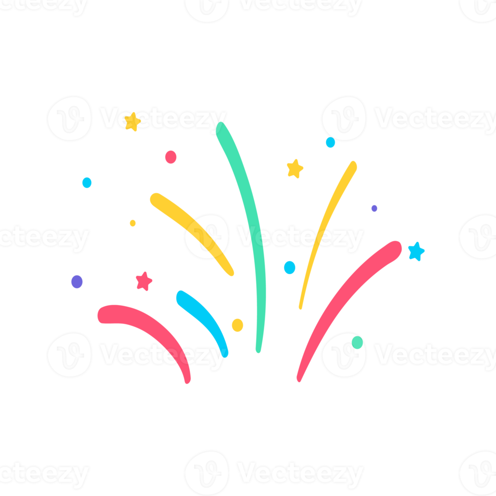 Confetti colorful rolls of paper Confetti floating from the birthday party fireworks png