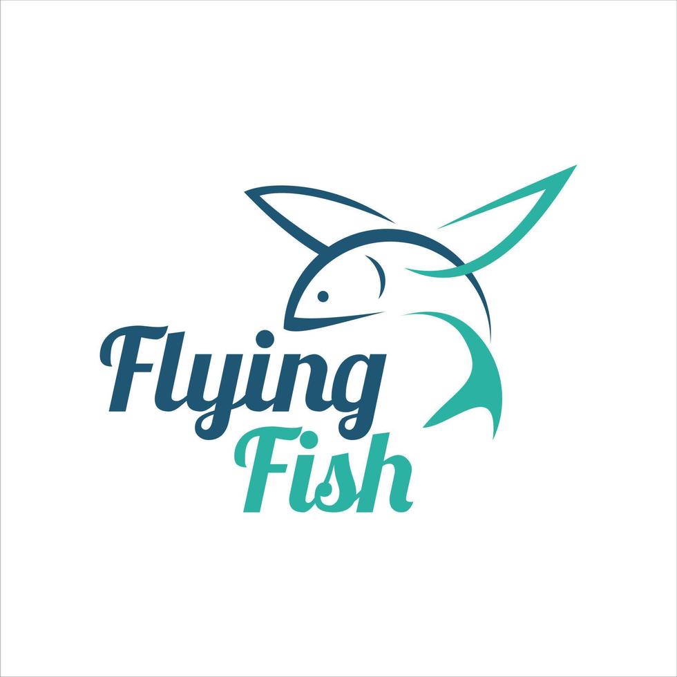 Simple Modern Abstract Flying Fish Logo Design Template vector