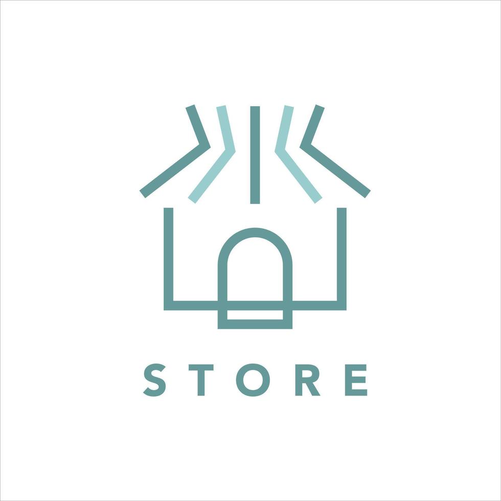 store logo simple modern line art shop vector