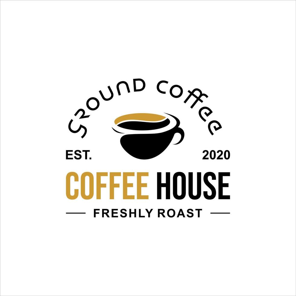 organic ground coffee house badge inspiration vector