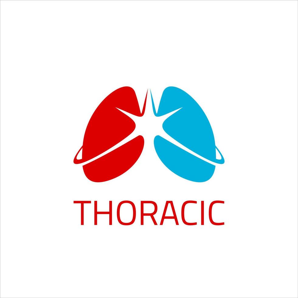 Thoracic Lung Logo Design Simple Vector for Medical Idea