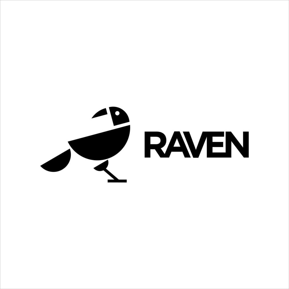 Raven Logo Design Crow Bird Vector