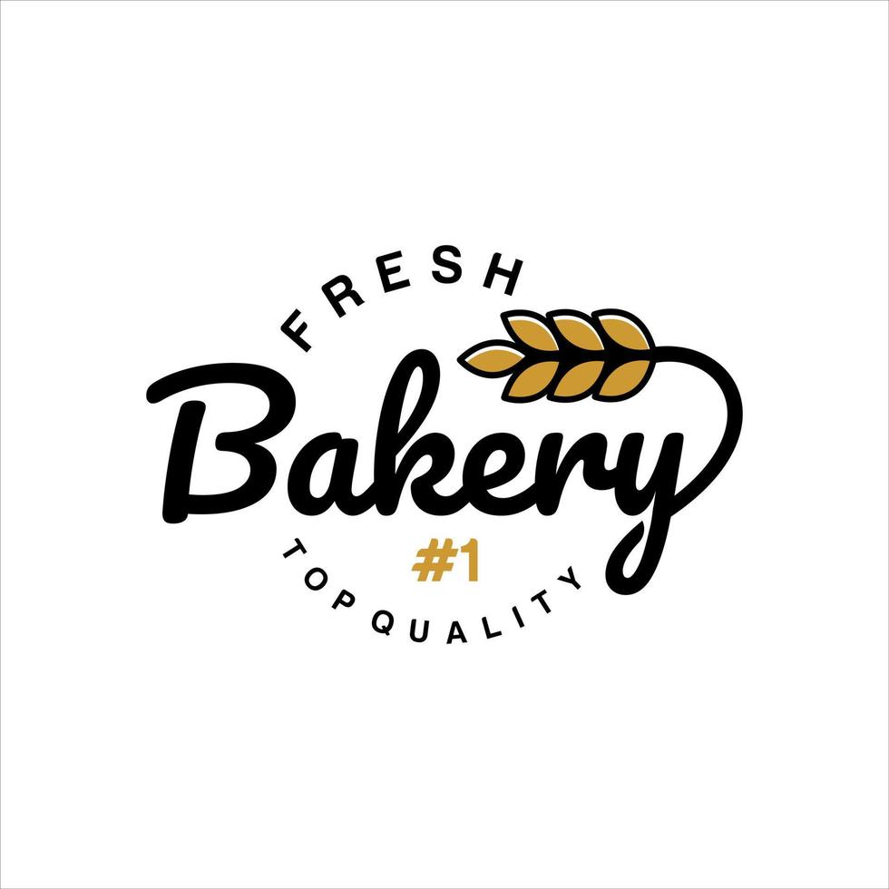 Simple Modern Bakery Logo Design Typography Badge Vector