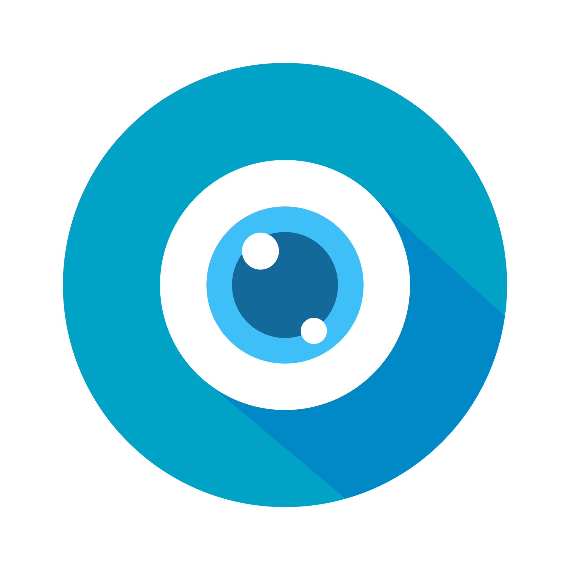 Eye icon. Simple flat eye design Vision care concept Wear glasses for a