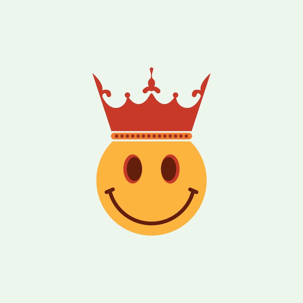 logotipo del icono de la expresión facial del rey. vector