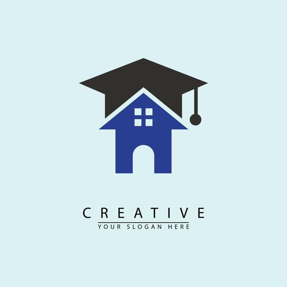 school at home logo icon design vector