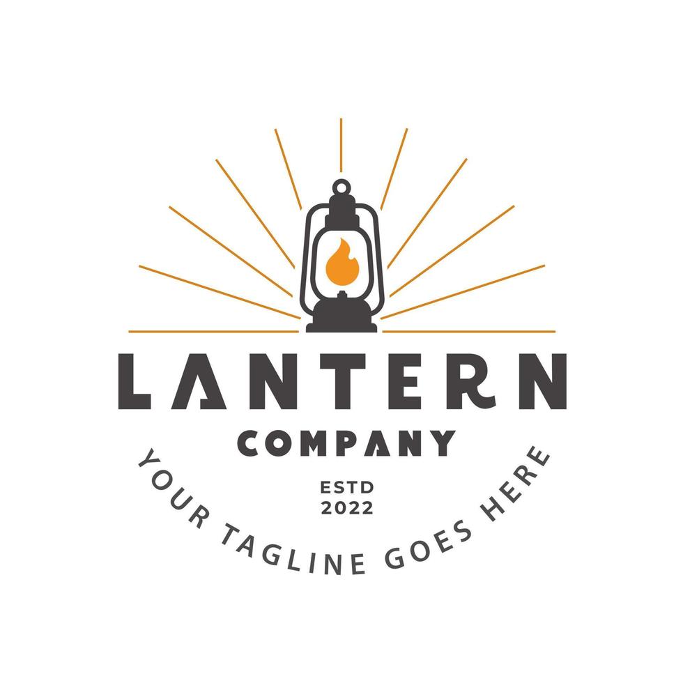 restaurante vintage linterna inspiración rayo de luz lámpara clásica logotipo icono diseño plantilla de diseño vector