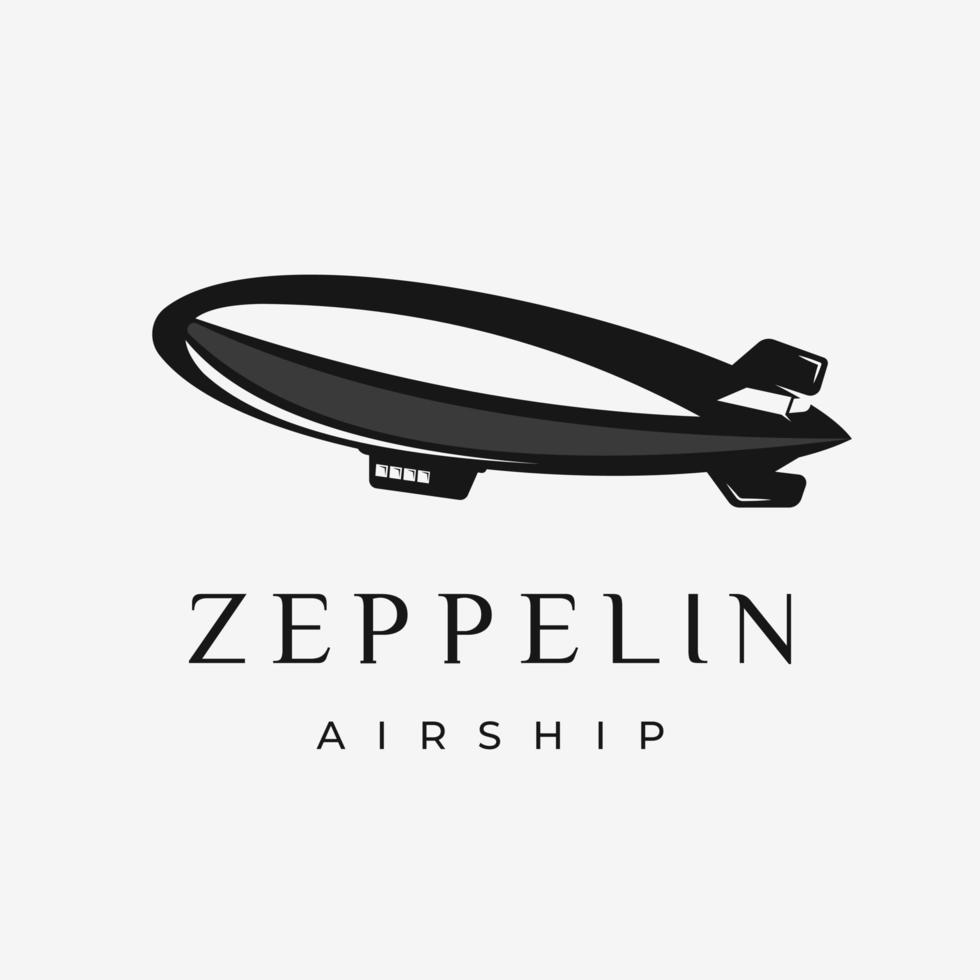 diseño de avión zeppelin vintage, ilustración vectorial zeppelin, símbolo, plantilla vector