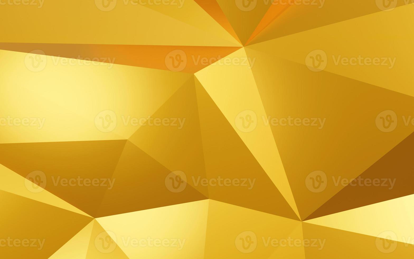 Abstract geometric gold color background, polygon, low poly pattern. 3d render illustration. photo