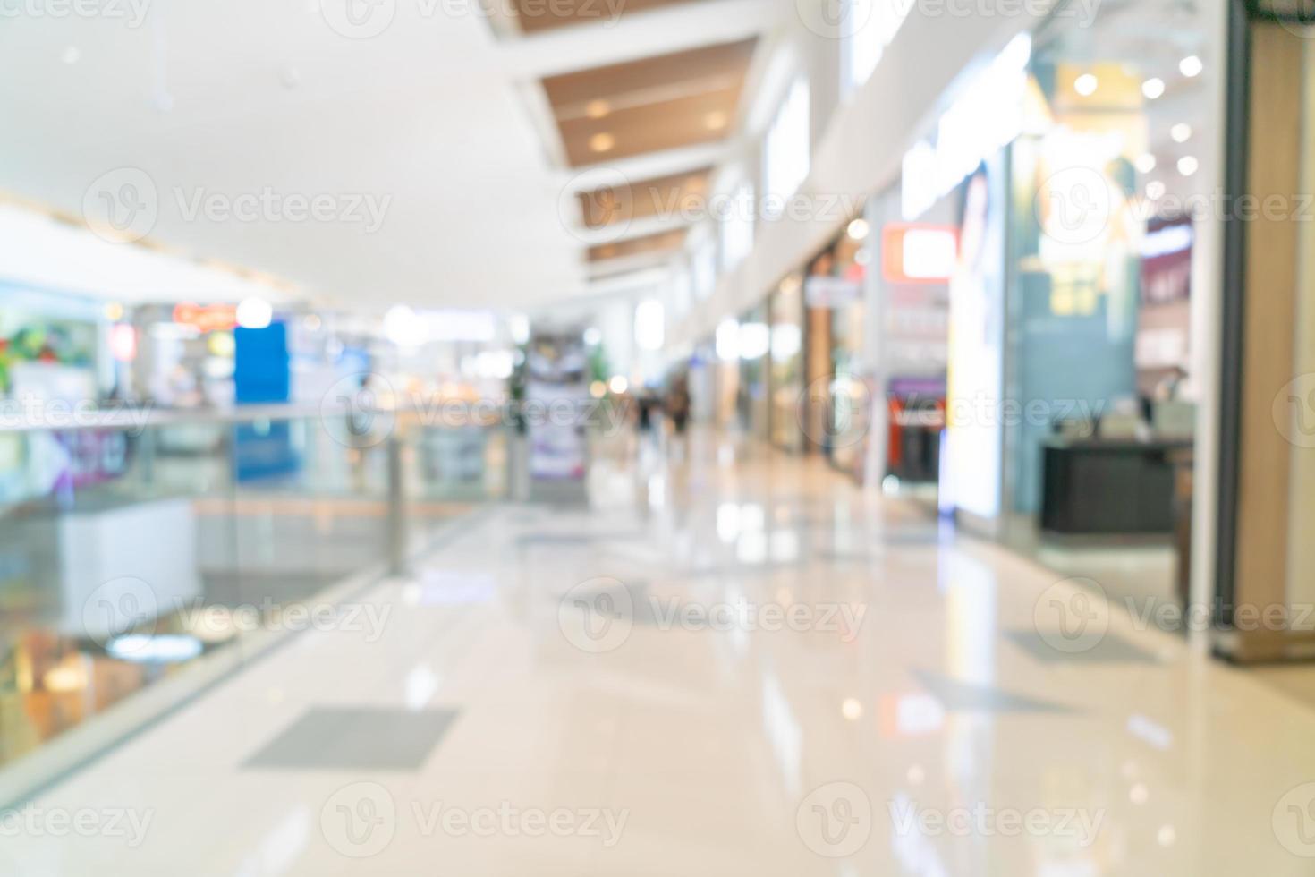 Centro comercial de desenfoque abstracto y tienda minorista para el fondo foto