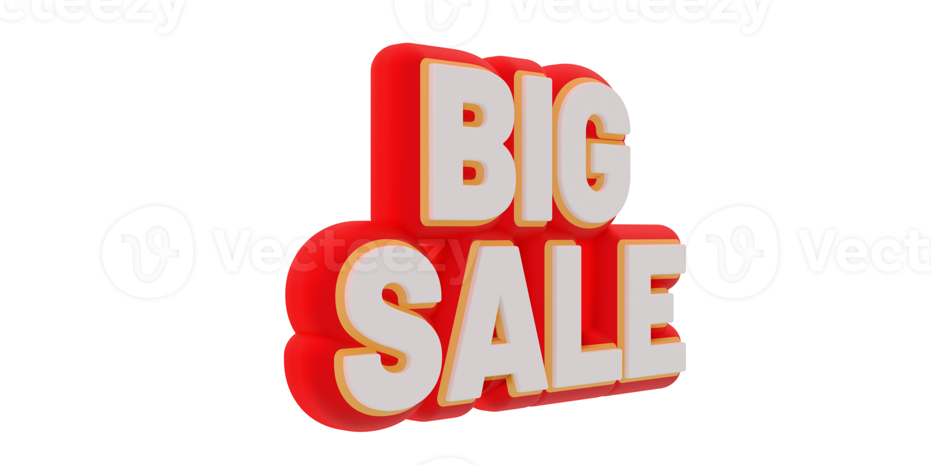 3d big sale text banner rendern. Seitenansicht. png-Abbildung png