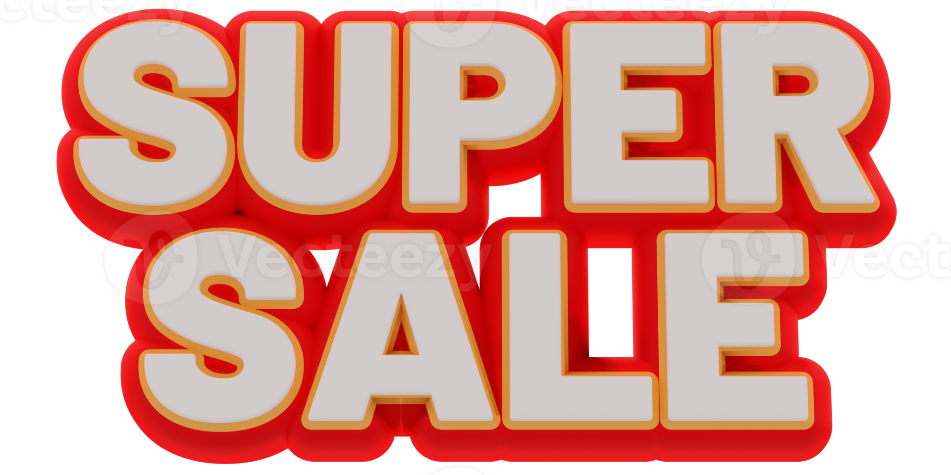 3D Super Sale text banner render. png illustration