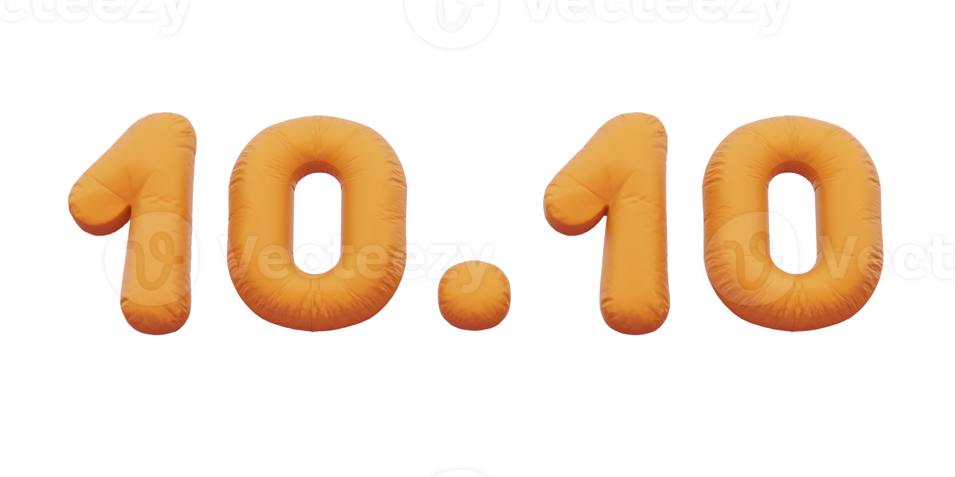 10.10 golden inflatable Helium foil numbers bread balloons style. png