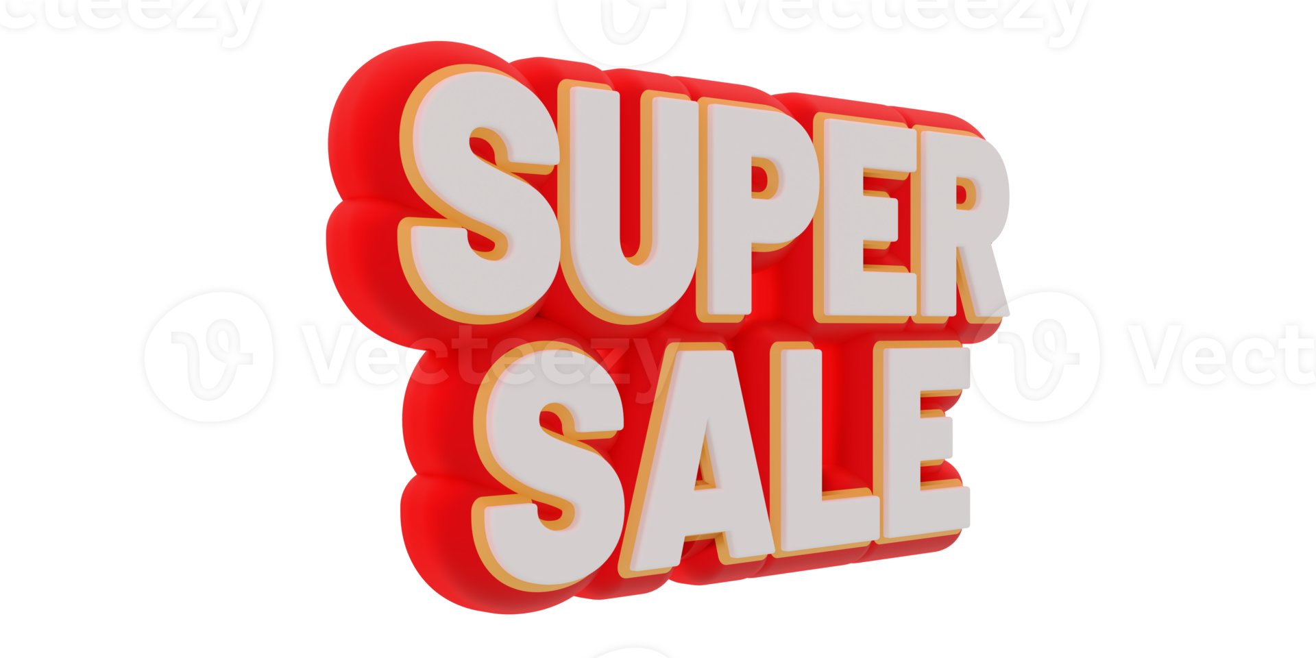 3D Super Sale text banner render. side view. png illustration