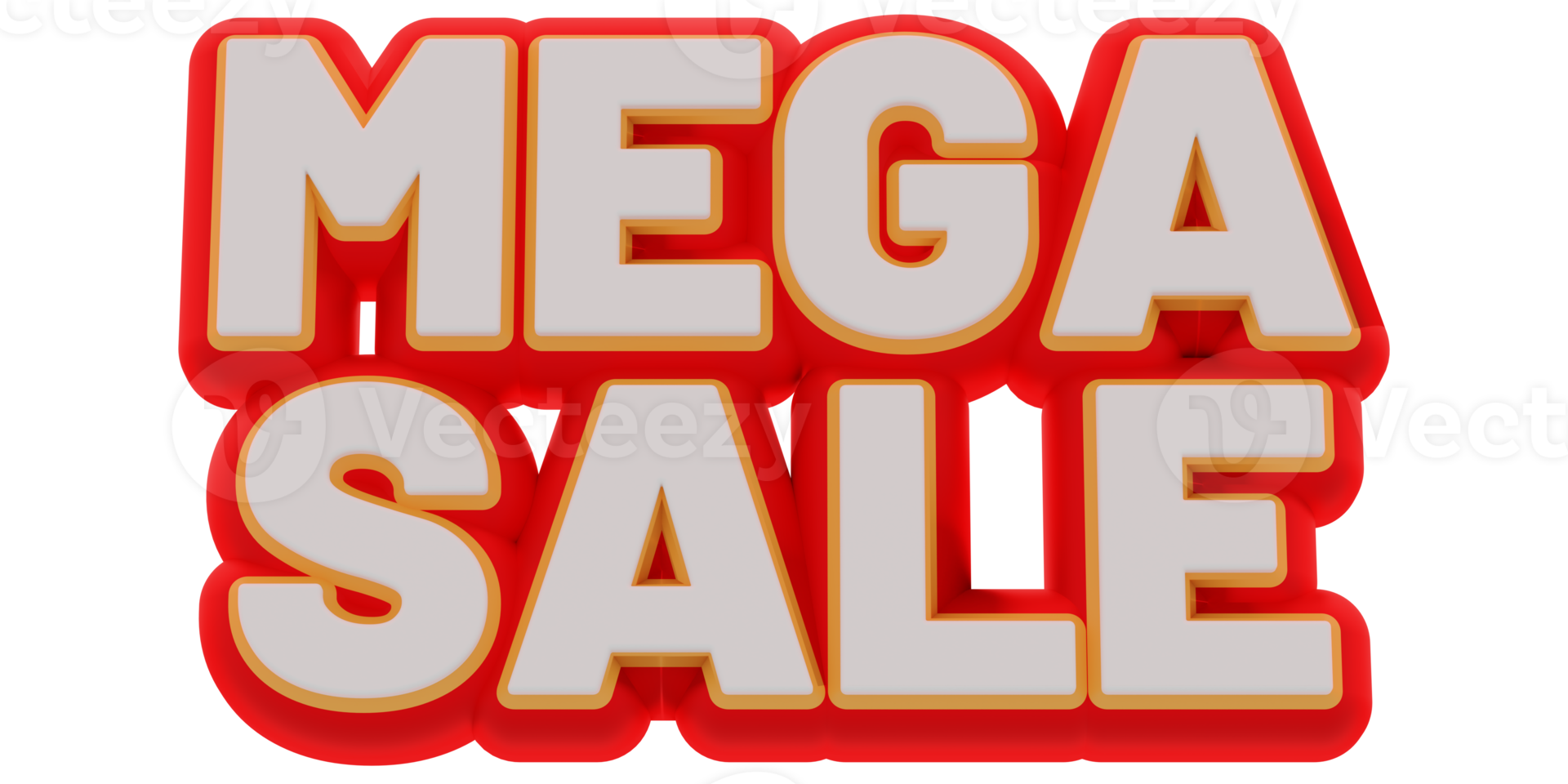 3D Mega Sale text banner render. png illustration