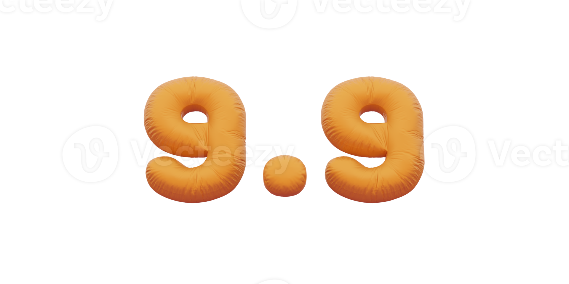 9.9 golden inflatable Helium foil numbers bread balloons style. png