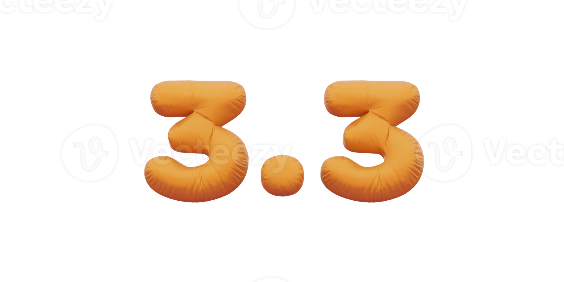 3.3 golden inflatable Helium foil numbers bread balloons style. png