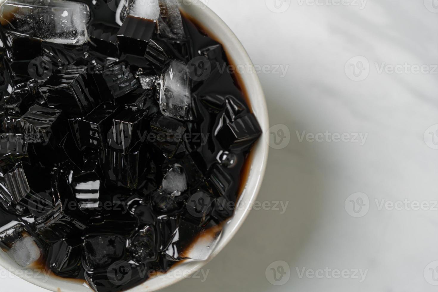 Black grass jelly with ice photo