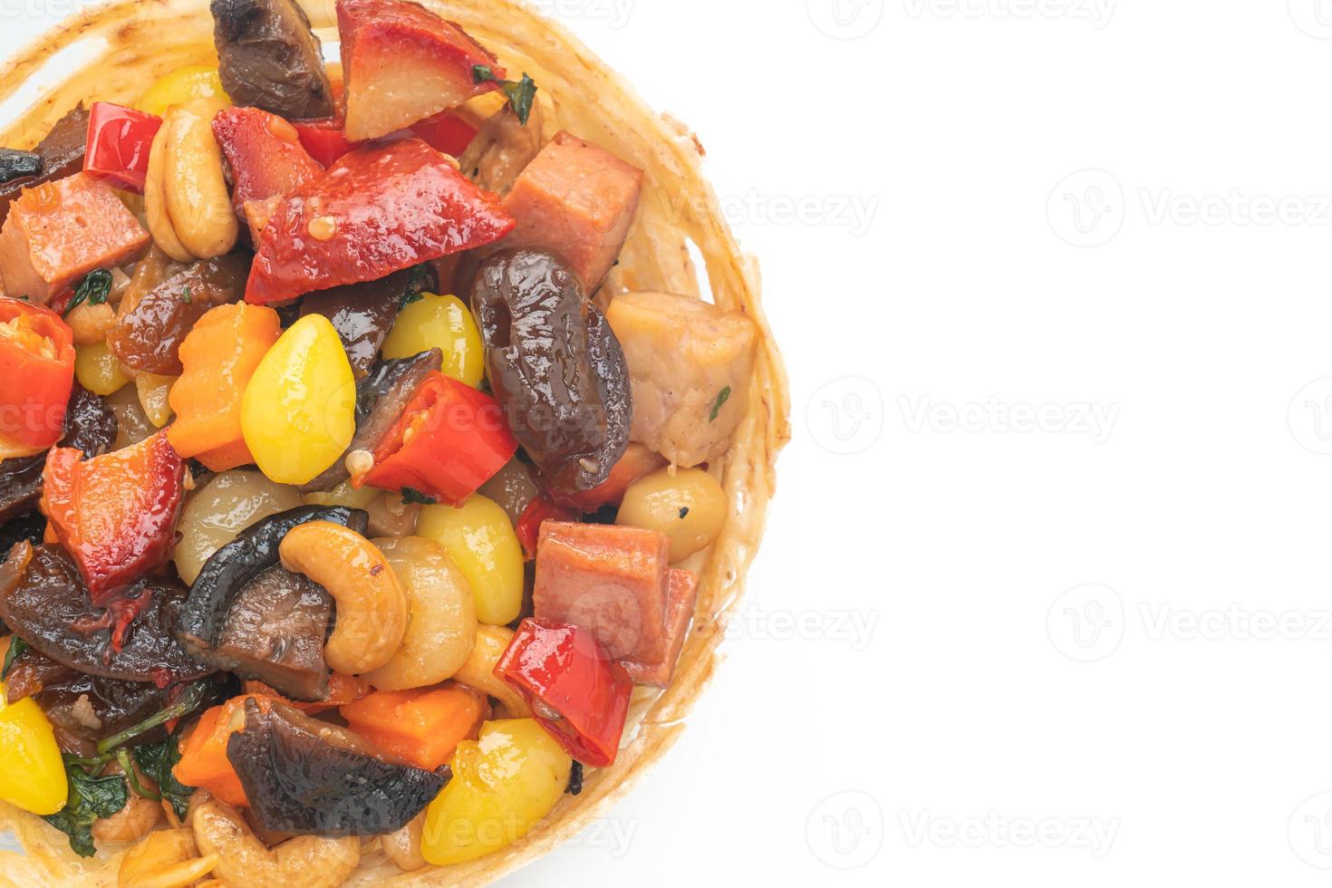 Stir fried mixed Chinese fruits and nuts photo