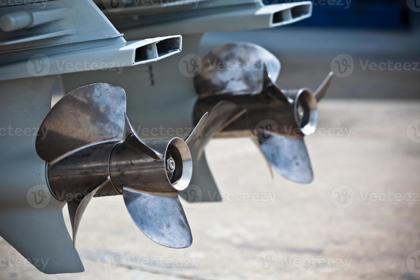 Two motor boat screws photo