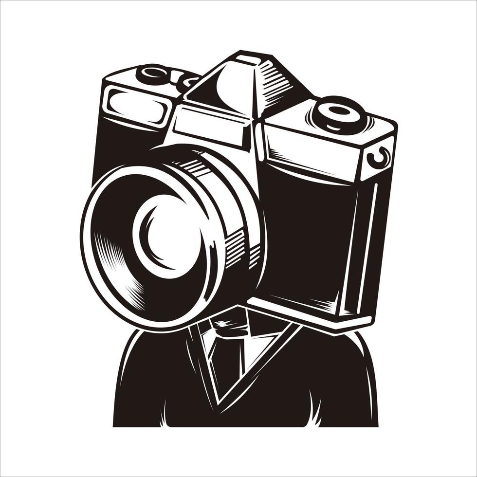 Camera Head Vector Mascot Logo